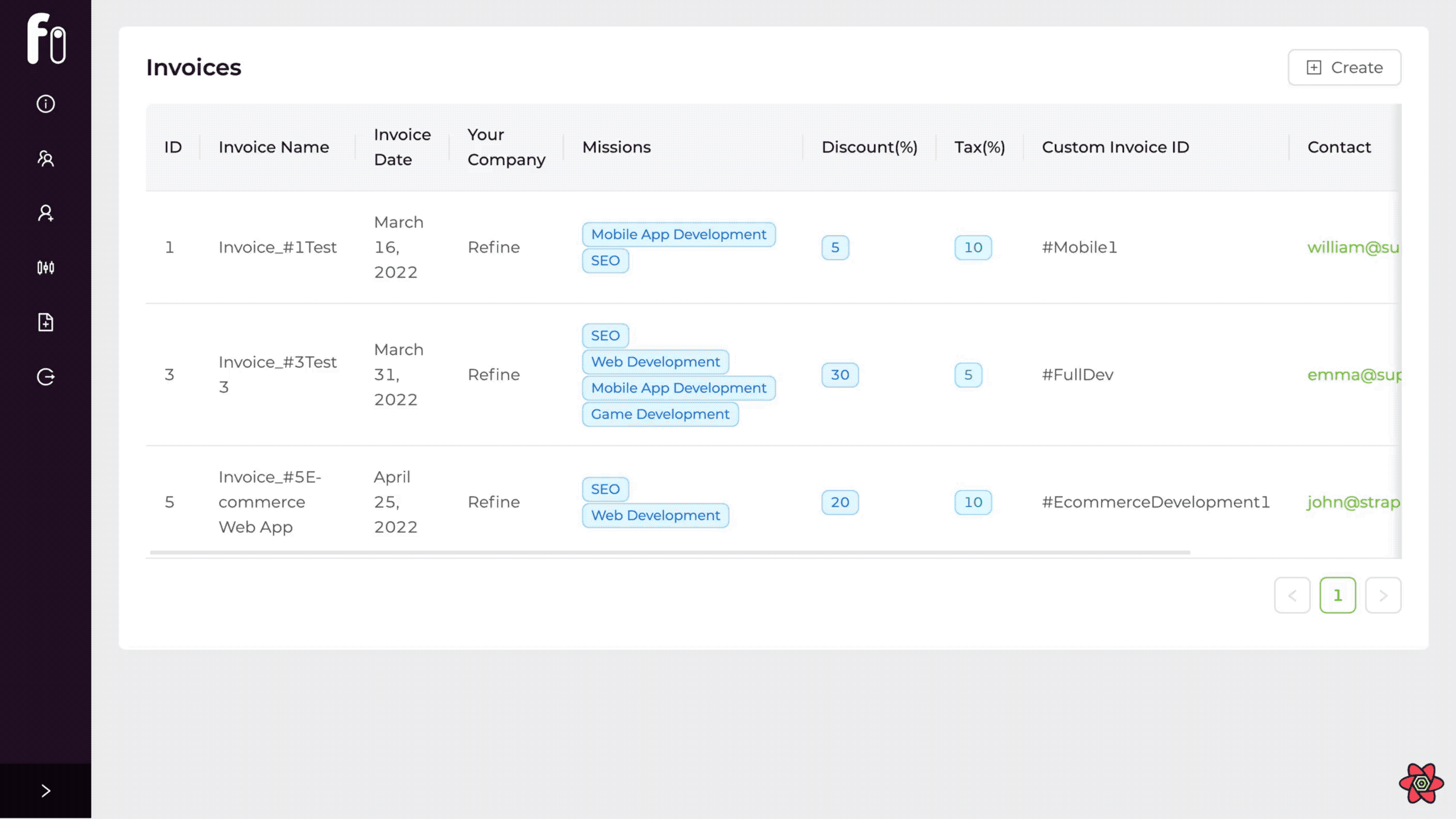 Refine Invoice PDF Export